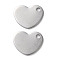 304 Stainless Steel Charms, Chain Extender Drop, Heart, 7.5x9x0.5mm, Hole: 1mm