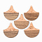 Transparent Resin & Walnut Wood Pendants, with Gold Foil, Fan, Dark Salmon, 38x38x3mm, Hole: 2mm