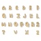 26Pcs 26 Styles Brass Micro Pave Clear Cubic Zirconia Initial Multi-strand Links, Real 18K Gold Plated, Lead Free & Cadmium Free, Long-Lasting Plated, Rack Plating, Letter A~Z, 9.5~10.5x5~9.5x4.5~5mm, Hole: 1.5~3.2x2~8mm, 1pc/style