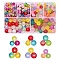 452Pcs 6 Style Transparent Crackle & Frosted Glass Beads, Round, Mixed Color, 4~4.5x4~8x7mm, Hole: 1mm