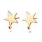 Brass Stud Earring Findings, with Loop and Flat Plate, Star, Nickel Free, Real 18K Gold Plated, 14x13mm, Hole: 1mm, Pin: 0.6mm