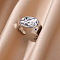 304 Stainless Steel Adjustable Cuff Rings, Nuggets, Stainless Steel Color, Inner Diameter: Adjustable