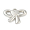 CCB Plastic Pendants, Bowknot with Heart, with Loop, Platinum, 23.5x33.5x5.5mm, Hole: 3~3mm