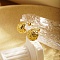 Teardrop Stainless Steel Stud Earrings for Women, Real 18K Gold Plated