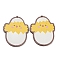 Single Face Printed Wood Big Pendants, Easter Charms, Chick, 51x41.5x2.5mm, Hole: 1.5mm