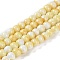 Baking Paint Glass Bead Strands, Round, Lemon Chiffon, 6mm, Hole: 1mm, about 145~147pcs/strand, 32.28~32.68''(82~83cm)