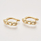 Brass Hoop Earring Findings with Latch Back Closure, Nickel Free, with Horizontal Loop, Real 18K Gold Plated, Curb Chain Shaped, 18.5x5.5x12.5mm, Hole: 1.2mm, Pin: 1mm.