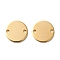 Brass Connector Charms, Cadmium Free & Lead Free, Real 24K Gold Plated, Flat Round, 8x1mm, Hole: 1mm