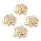 Brass Micro Pave Cubic Zirconia Charms, Cadmium Free & Nickel Free & Lead Free, Real 18K Gold Plated, Elephant, Clear, 11x11.5x1mm, Hole: 1.4mm
