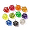 12 Facets Transparent Resin Pendants, with Iron Ring, Dice, Mixed Color, 24.5x21x26mm, Hole: 1.8mm