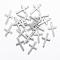 Tarnish Resistant 201 Stainless Steel Pendants, Cross, Stainless Steel Color, 20.5x12x0.8mm, Hole: 1.5mm