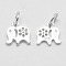 925 Sterling Silver Pendants, Elephant, with 925 Stamp, Silver, 10x10x1.5mm, Hole: 4mm