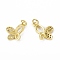 Brass Micro Pave Cubic Zirconia Pendants, Cadmium Free & Nickel Free & Lead Free, Butterfly Charms, Golden, 17.5x12.5x2.5mm, Hole: 3mm