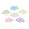 Transparent Plastic Pendants, Fan, AB Color Plated, Mixed Color, 20.5x30x2.5mm, Hole: 2mm, about 890pcs/500g