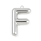 304 Stainless Steel Pendants, Letter Charm, Letter F, 38.5x23.5x6mm, hole: 2.3mm