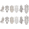 12Pcs 6 Style 304 Stainless Steel Pendants, Owl, Stainless Steel Color, 2pcs/style