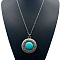 Fashionable Alloy Pendant Necklaces, with Synthetic Turquoise, Flat Round