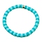 Polymer Clay Heishi Surfer Stretch Bracelet with 304 Stainless Steel Beaded, Preppy Bracelet, Aquamarine, Inner Diameter: 2 inch(5.2cm)