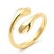 Rack Plating Brass Hand Hug Open Cuff Ring for Women, Cadmium Free & Lead Free, Golden, US Size 6 1/2(16.9mm)