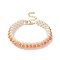 Glass Imitation Pearl & Bicone Beaded Bracelets, Dark Orange, 6-3/8~6-5/8 inch(16.3~16.8cm)