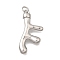 Brass Pendants, Antler Shape, with Jump Ring, Platinum, 27.5x14x5.5mm, Hole: 3.5mm