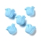 Rose Shape Silicone Beads, Light Sky Blue, 20x22x15mm, Hole: 3mm