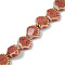 Handmade Porcelain Beads Strands, Shell Shape, Indian Red, 13.5x13~14x6mm, Hole: 1.8mm, about 28pcs/strand, 14.37''(36.5cm)