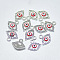 Alloy Charms, with Crystal Rhinestone and Red Enamel, Evil Eye, Silver Color Plated, 14x16.5x2.5mm, Hole: 2mm