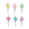 Acrylic & Glass Pendants, with 304 Stainless Steel Findngs, Heart, Golden, 21.5~22x18.5x4mm, Hole: 4x3.5mm