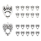40Pcs 2 Style Tibetan Style Alloy Pendants, Heart with Word, Platinum, 27.5x22.5~23x1.4mm, Hole: 2.4mm, 20pcs/style