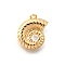 Brass Pave Clear Cubic Zirconia Charms, Cadmium Free & Nickel Free & Lead Free, Real 18K Gold Plated, Shell Shape, 14.5x11.5x4.5mm, Hole: 1.4mm
