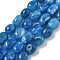 Dyed Natural Malaysia Jade Beads Strands, Oval, Marine Blue, 8.5~11x7~8.5x7~8.5mm, Hole: 1mm, about 18pcs/strand, 7.28~7.48 inch(18.5~19cm)