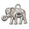 304 Stainless Steel Pendants, Elephant Charm, Stainless Steel Color, 17x20x3mm, Hole: 2.5mm