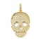 Brass Micro Pave Cubic Zirconia Pendants, Cadmium Free & Nickel Free & Lead Free, Skull Charms, Real 18K Gold Plated, 41x27x5mm, Hole: 8x4.5mm
