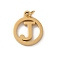 304 Stainless Steel Charms
with Jump Ring, Golden, Ring with Letter Charm, Letter J, 14.5x12x1.5mm, Hole: 3mm