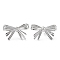 Non-Tarnish 304 Stainless Steel Stud Earrings, Bowknot, Stainless Steel Color, 18x30mm