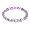 4mm Prism Faceted Rondelle Glass Beaded Stretch Bracelets for Women, Plum