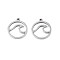Non-Tarnish 304 Stainless Steel Pendants, Spoondrift, Stainless Steel Color, 16x14x1.5mm, Hole: 1mm
