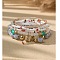 Bohemian Glass Beaded Stretch Bracelet Sets, Stackable Charm Bracelets for Women