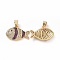 Brass Micro Pave Clear Cubic Zirconia Pendants, Cadmium Free & Lead Free, Fish, Magenta, 21x14.5x3~3.5mm, Hole: 3.5x5mm