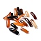 Natural Agate Beads, No Hole/Undrilled, for Wire Wrapped Pendant Making, Arch, 30x9.5x4mm
