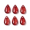 Transparent Glass Charms, Teardrop, Dark Red, 14x8x5.2mm, Hole: 1.2mm, 10Pcs/set