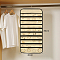 80-Pocket Rectangle Foldable Non-woven Fabric Jewelry Roll, Wall-Mounted Jewelry Hanging Organizers for Pendants, Earrings, Rings, Bracelets Storage, Lemon Chiffon, 80x40cm