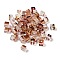 Two Tone Transparent Glass Beads, Cube, Camel, 6x6x7mm, Hole: 1.4mm