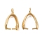 Rack Plating Brass Ice Pick Pinch Bails, Long-Lasting Plated, Real 14K Gold Plated, 14x9x4.5mm, Hole: 1.6mm, Pin: 1mm