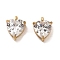 304 Stainless Steel Charms, with Glass, Heart Charms, Real 14K Gold Plated, 11x9x5.5mm, Hole: 1.8mm