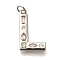 Brass Micro Pave Clear Cubic Zirconia Pendants, with Jump Ring, Lead Free and Cadmium Free, Long-Lasting Plated, Rack Plating, Letter Charms, Platinum, Letter L, 20x12x2.7mm, jump ring: 5x1mm, 3mm inner diameter.