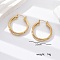 Fashionable Layered Circle Hoop Earrings, Vintage Simple Dual-tone Women's Jewelry Gift, Real 18K Gold Plated, 30mm