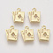 Brass Charms, Nickel Free, Real 18K Gold Plated, Playing Card, 11x8.5x1.5mm, Hole: 1mm