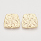 Brass Links connectors, Nickel Free, Trapezoid, Real 18K Gold Plated, Bumpy, 17.5x17.5x1.5mm, Hole: 1.2mm